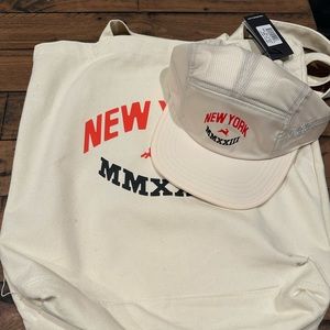 Tracksmith NYC marathon running cap + tote bag.